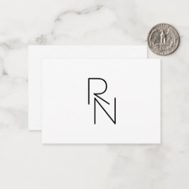 Modern ogende overlappende Initialen Notitiekaartje