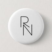 Modern ogende overlappende Initialen Ronde Button 5,7 Cm (Voorkant)