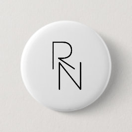 Modern ogende overlappende Initialen Ronde Button 5,7 Cm