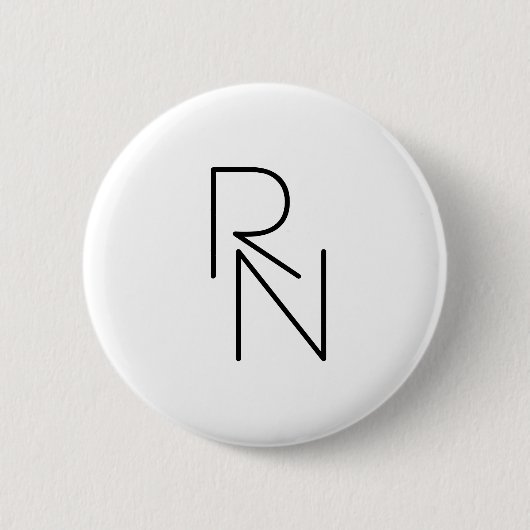 Modern ogende overlappende Initialen Ronde Button 5,7 Cm (Voorkant)