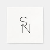 Modern ogende overlappende Initialen Servet (Voorkant)