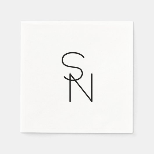 Modern ogende overlappende Initialen Servet (Voorkant)