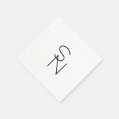 Modern ogende overlappende Initialen Servet (Hoek)