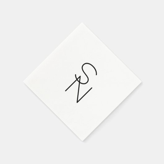 Modern ogende overlappende Initialen Servet (Hoek)