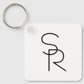Modern ogende overlappende Initialen Sleutelhanger (Voorkant)