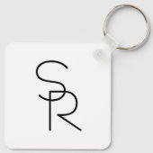 Modern ogende overlappende Initialen Sleutelhanger (Achterkant)