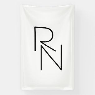 Modern ogende overlappende Initialen Spandoek