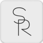 Modern ogende overlappende Initialen Sticker (Voorkant)