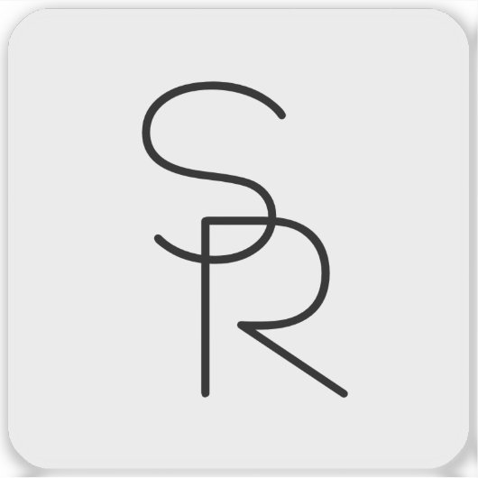 Modern ogende overlappende Initialen Sticker (Voorkant)