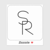 Modern ogende overlappende Initialen Sticker (Vel)