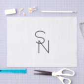 Modern ogende overlappende Initialen Tissuepapier (Craft)