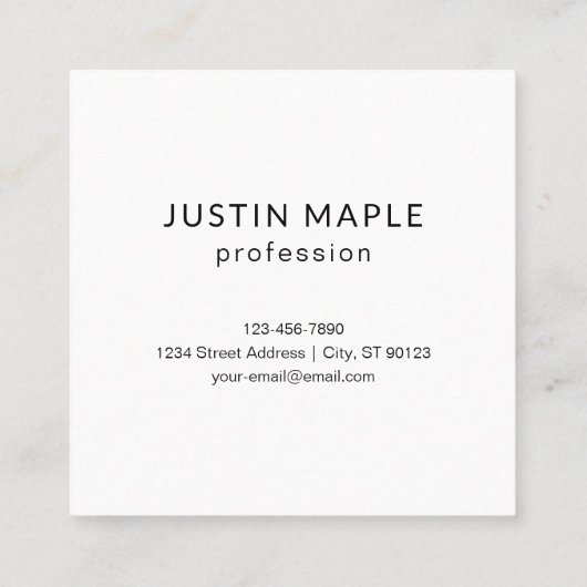 Modern ogende overlappende Initialen Vierkante Visitekaartje (Achterkant)