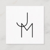 Modern ogende overlappende Initialen Vierkante Visitekaartje (Voorkant)