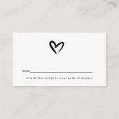 Modern Oh Baby Black en White Diaper Raffle Kaart (Achterkant)