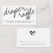 Modern Oh Baby Black en White Diaper Raffle Kaart (Voorkant / Achterkant)