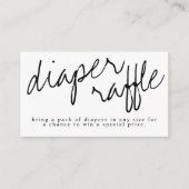 Modern Oh Baby Black en White Diaper Raffle Kaart (Voorkant)