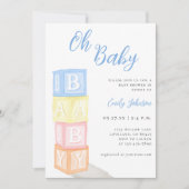 Modern Oh Baby Boy Baby shower Kaart (Voorkant)