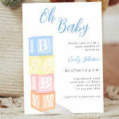 Modern Oh Baby Boy Baby shower Kaart