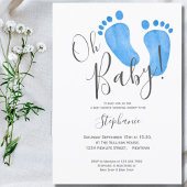Modern Oh Baby Boy Baby shower Uitnodiging