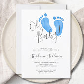 Modern Oh Baby Boy Baby shower Uitnodiging