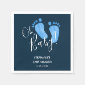 Modern Oh Baby Boy Navy Blue Baby shower Servet (Voorkant)