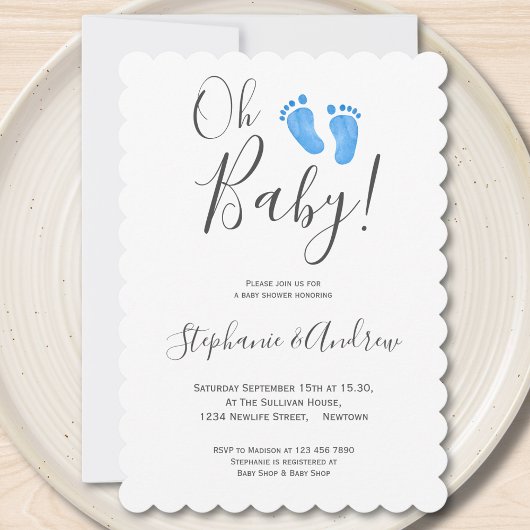 Modern Oh Baby Couples Baby shower Kaart