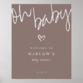 Modern Oh Baby Gender Neutral Baby shower Welkom Poster (Voorkant)