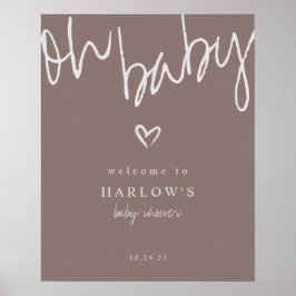 Modern Oh Baby Gender Neutral Baby shower Welkom Poster