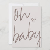 Modern Oh Baby Genderneutraal Baby shower uitnodig Aankondiging (Achterkant)