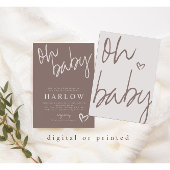 Modern Oh Baby Genderneutraal Baby shower uitnodig Aankondiging