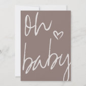 Modern Oh Baby Genderneutraal Baby shower uitnodig Aankondiging (Achterkant)