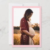 Modern Oh Baby Meisje Foto Baby shower Kaart (Achterkant)