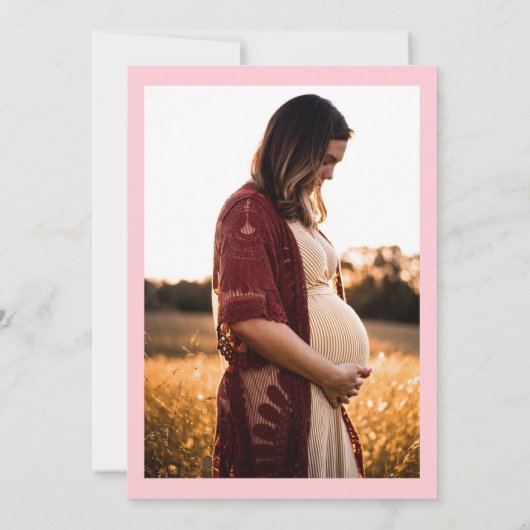 Modern Oh Baby Meisje Foto Baby shower Kaart (Achterkant)