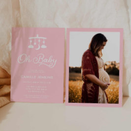 Modern Oh Baby Meisje Foto Baby shower Kaart