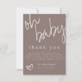 Modern Oh Baby Neutraal Baby shower Bedankt (Voorkant)