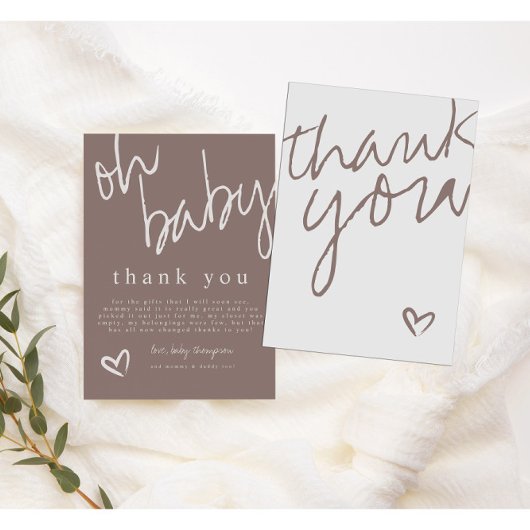 Modern Oh Baby Neutraal Baby shower Bedankt