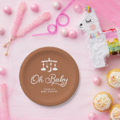Modern OH Baby shower gepersonaliseerd Papieren Bordje (Feest)
