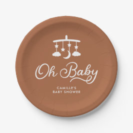 Modern OH Baby shower gepersonaliseerd Papieren Bordje