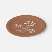 Modern OH Baby shower gepersonaliseerd Papieren Bordje (Gekanteld)