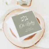 Modern OH Baby shower Sage Green Servet