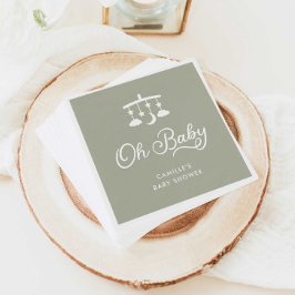 Modern OH Baby shower Sage Green Servet