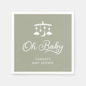 Modern OH Baby shower Sage Green Servet (Voorkant)