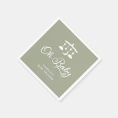 Modern OH Baby shower Sage Green Servet (Hoek)