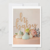 Modern Oh Baby shower Uitnodiging met Pastel Cake (Voorkant)