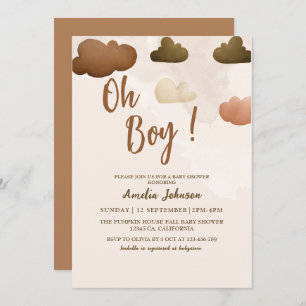 Modern Oh boy boho boy Baby shower Kaart