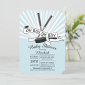 Modern Oh Boy Hockey Boys Baby shower Kaart (Staand voorkant)