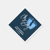 Modern Oh Boy Navy blauw Baby shower Servet (Hoek)