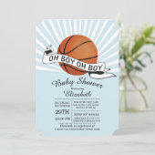 Modern Oh Boy Sport Basketbal Boys Baby shower Kaart (Staand voorkant)