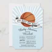 Modern Oh Boy Sport Basketbal Boys Baby shower Kaart (Voorkant)
