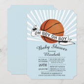 Modern Oh Boy Sport Basketbal Boys Baby shower Kaart (Voorkant / Achterkant)